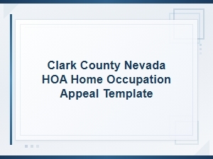 Clark County Hoa Home Occupation Appeal Letter Template