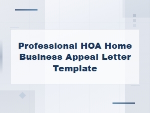 Hoa Appeal Letter Template for Home Businesses