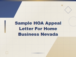 Nevada Hoa Appeal Letter for Home Business