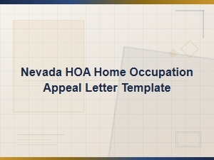 Nevada Hoa Home Occupation Denial Appeal Letter