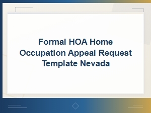 Nevada Hoa Home Occupation Appeal Request Template