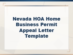 Nevada Hoa Appeal Letter Template for Home Business Permits